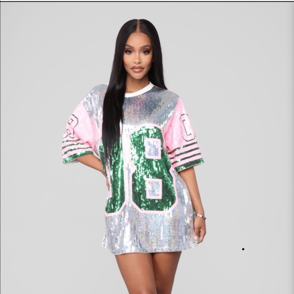 Sequin Tunic Jersey Dress - Picture 3 of 8